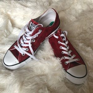 Red Glitter (Dorothy) Converse! New never worn.